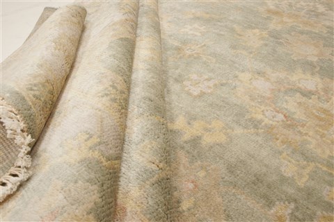 Oushak Green Hand Knotted 710 X 100  Area Rug 250-21596 Image 9