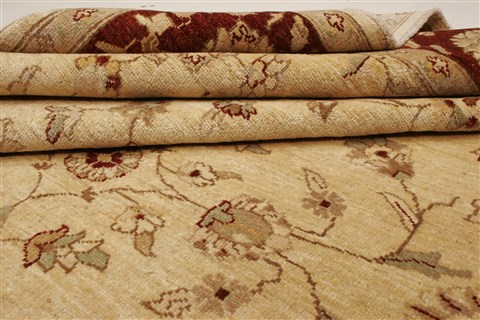 Chobi Beige Hand Knotted 81 X 94  Area Rug 250-21597 Image 10