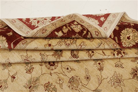 Chobi Beige Hand Knotted 81 X 94  Area Rug 250-21597 Image 12