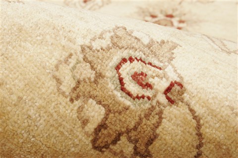 Chobi Beige Hand Knotted 81 X 94  Area Rug 250-21597 Image 1