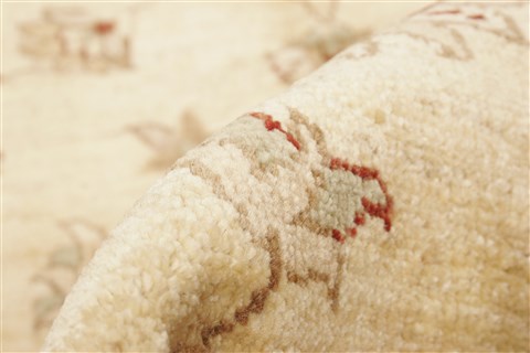 Chobi Beige Hand Knotted 81 X 94  Area Rug 250-21597 Image 2