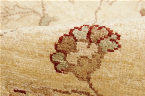 Chobi Beige Hand Knotted 81 X 94  Area Rug 250-21597 Image 3