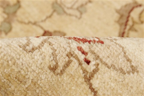 Chobi Beige Hand Knotted 81 X 94  Area Rug 250-21597 Image 4