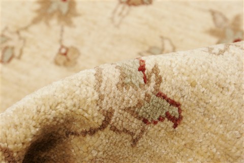 Chobi Beige Hand Knotted 81 X 94  Area Rug 250-21597 Image 5