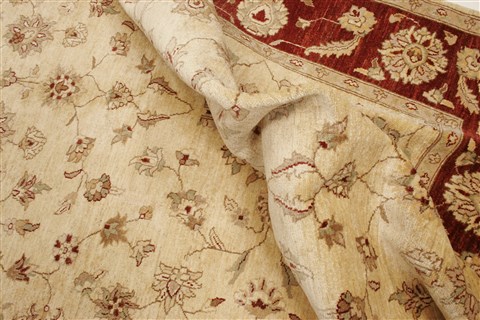 Chobi Beige Hand Knotted 81 X 94  Area Rug 250-21597 Image 6