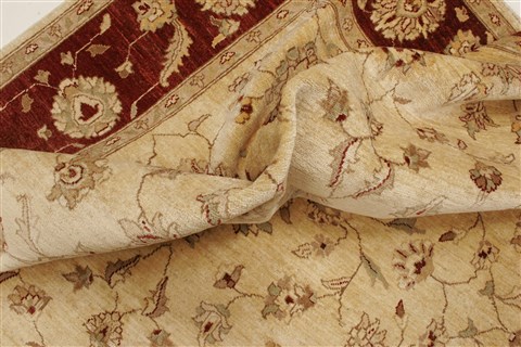 Chobi Beige Hand Knotted 81 X 94  Area Rug 250-21597 Image 7