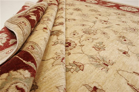 Chobi Beige Hand Knotted 81 X 94  Area Rug 250-21597 Image 9