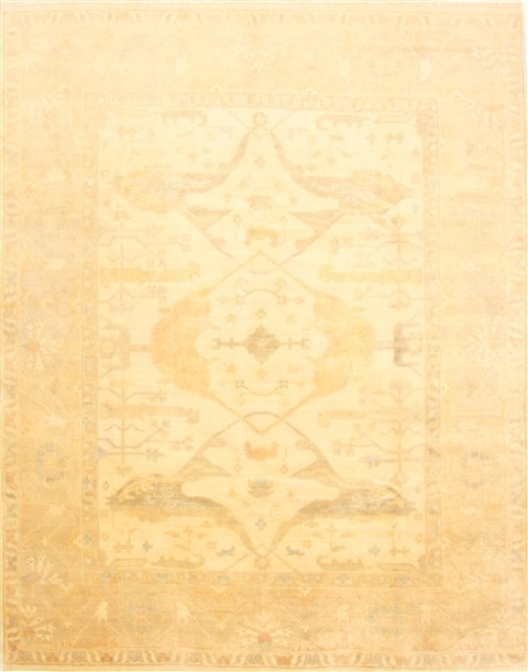 Oushak Beige Hand Knotted 80 X 101  Area Rug 250-21603 Image 0