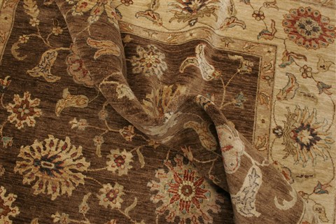 Ziegler Brown Hand Knotted 79 X 100  Area Rug 250-21611 Image 6