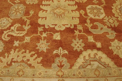 Oushak Brown Hand Knotted 80 X 102 Area Rug 250-21619 Image 17