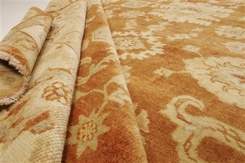 Oushak Brown Hand Knotted 80 X 102 Area Rug 250-21619 Image 6