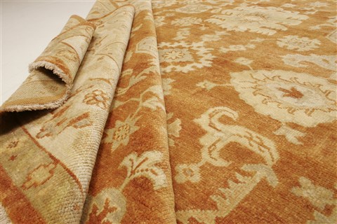 Oushak Brown Hand Knotted 80 X 102 Area Rug 250-21619 Image 7