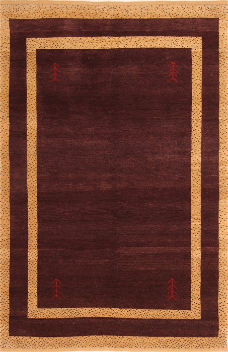 Gabbeh Purple Hand Knotted 44 X 67 Area Rug 100-21620 Image 0