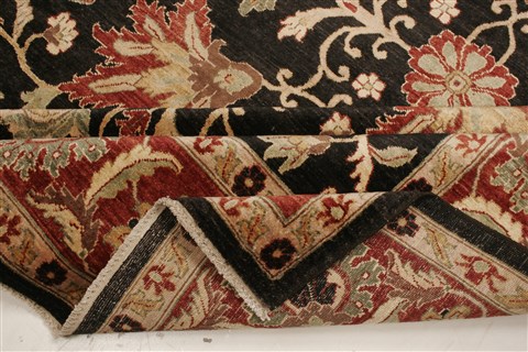 Pishavar Black Hand Knotted 80 X 103 Area Rug 250-21626 Image 10