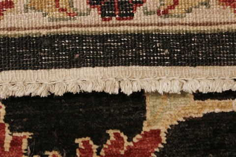 Pishavar Black Hand Knotted 80 X 103 Area Rug 250-21626 Image 12