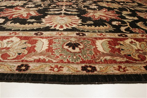 Pishavar Black Hand Knotted 80 X 103 Area Rug 250-21626 Image 14