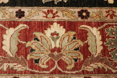 Pishavar Black Hand Knotted 80 X 103 Area Rug 250-21626 Image 15