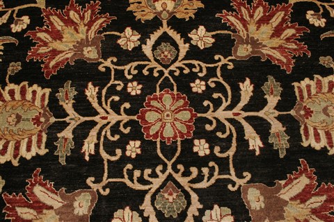 Pishavar Black Hand Knotted 80 X 103 Area Rug 250-21626 Image 16