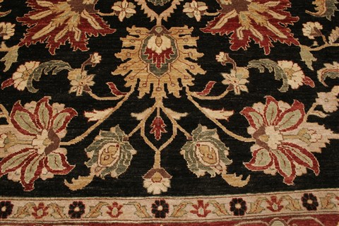 Pishavar Black Hand Knotted 80 X 103 Area Rug 250-21626 Image 17
