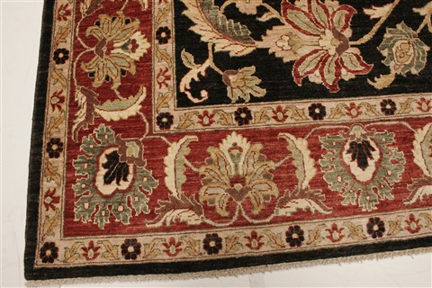 Pishavar Black Hand Knotted 80 X 103 Area Rug 250-21626 Image 18