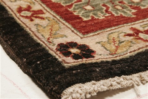 Pishavar Black Hand Knotted 80 X 103 Area Rug 250-21626 Image 19