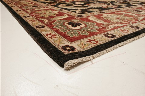 Pishavar Black Hand Knotted 80 X 103 Area Rug 250-21626 Image 20