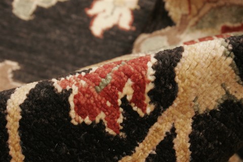 Pishavar Black Hand Knotted 80 X 103 Area Rug 250-21626 Image 2