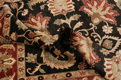 Pishavar Black Hand Knotted 80 X 103 Area Rug 250-21626 Image 4