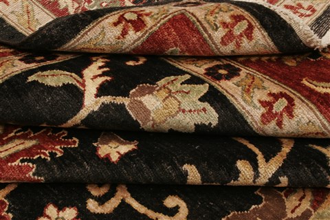 Pishavar Black Hand Knotted 80 X 103 Area Rug 250-21626 Image 7