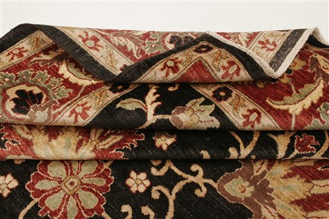 Pishavar Black Hand Knotted 80 X 103 Area Rug 250-21626 Image 8