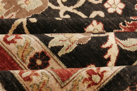 Pishavar Black Hand Knotted 80 X 103 Area Rug 250-21626 Image 9
