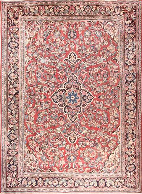 Mahal Red Hand Knotted 85 X 117  Area Rug 300-21627 Image 0