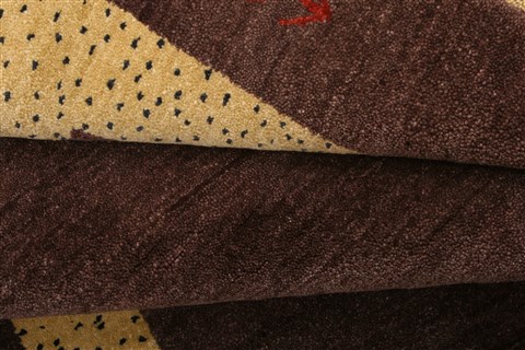 Gabbeh Brown Hand Knotted 47 X 67 Area Rug 100-21628 Image 5