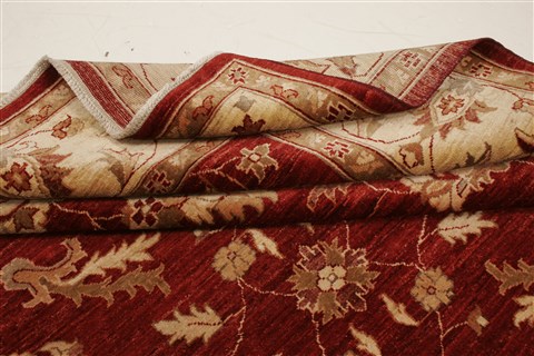 Pishavar Red Hand Knotted 711 X 911  Area Rug 250-21634 Image 10