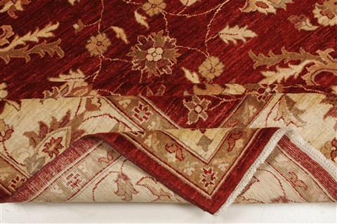 Pishavar Red Hand Knotted 711 X 911  Area Rug 250-21634 Image 12