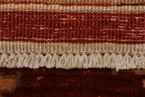 Pishavar Red Hand Knotted 711 X 911  Area Rug 250-21634 Image 14