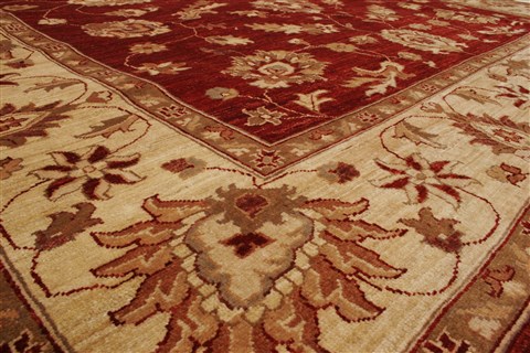 Pishavar Red Hand Knotted 711 X 911  Area Rug 250-21634 Image 16