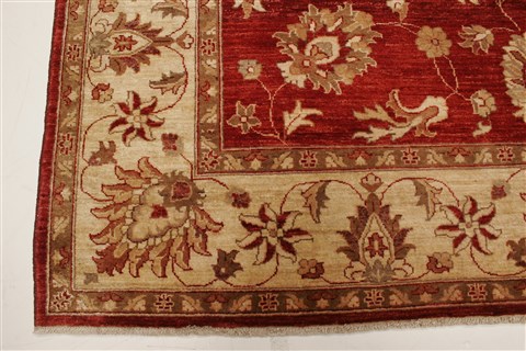 Pishavar Red Hand Knotted 711 X 911  Area Rug 250-21634 Image 20