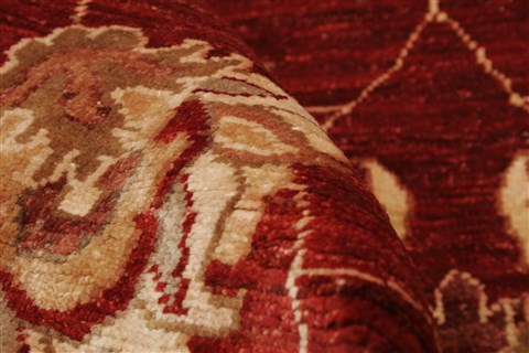 Pishavar Red Hand Knotted 711 X 911  Area Rug 250-21634 Image 2