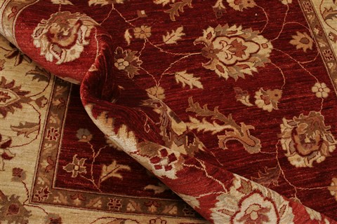 Pishavar Red Hand Knotted 711 X 911  Area Rug 250-21634 Image 6