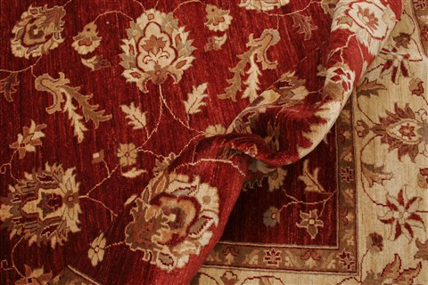 Pishavar Red Hand Knotted 711 X 911  Area Rug 250-21634 Image 7