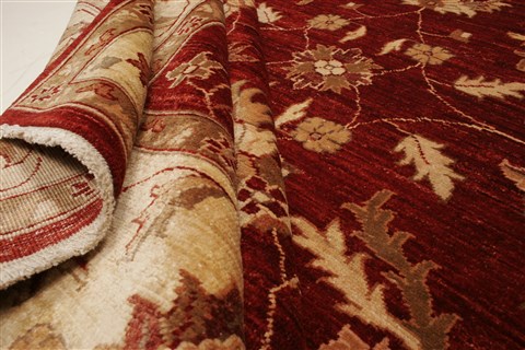 Pishavar Red Hand Knotted 711 X 911  Area Rug 250-21634 Image 8