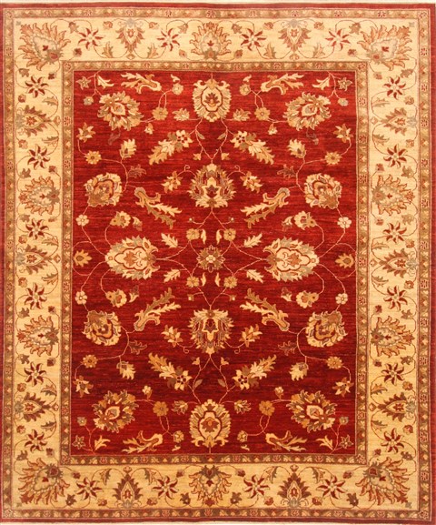 Pishavar Red Hand Knotted 711 X 911  Area Rug 250-21634 Image 0