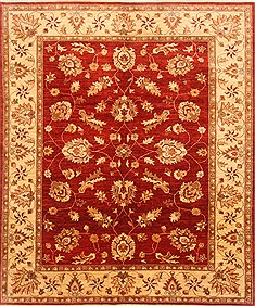 Pishavar Red Hand Knotted 7'11" X 9'11"  Area Rug 250-21634