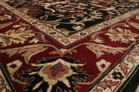 Pishavar Black Hand Knotted 710 X 911 Area Rug 250-21636 Image 14