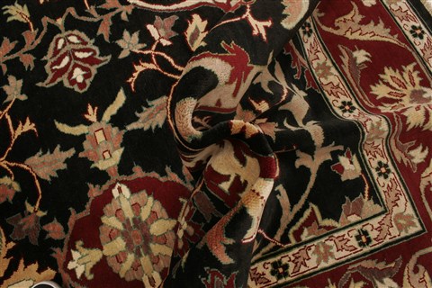Pishavar Black Hand Knotted 710 X 911 Area Rug 250-21636 Image 5