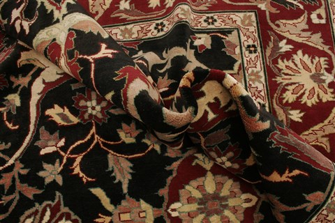 Pishavar Black Hand Knotted 710 X 911 Area Rug 250-21636 Image 6