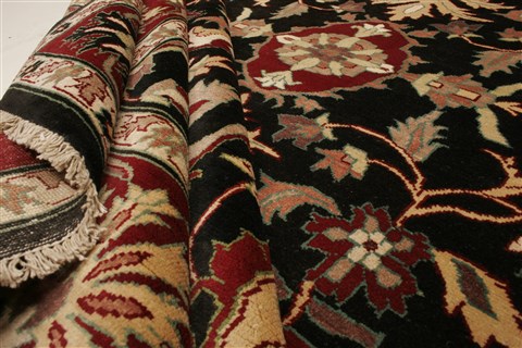 Pishavar Black Hand Knotted 710 X 911 Area Rug 250-21636 Image 7