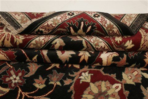 Pishavar Black Hand Knotted 710 X 911 Area Rug 250-21636 Image 9