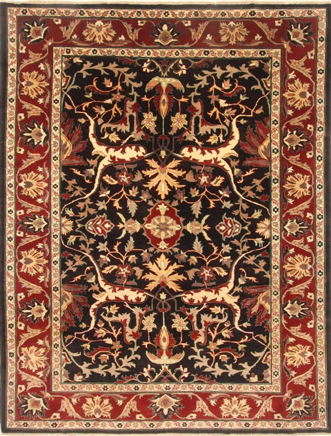 Pishavar Black Hand Knotted 710 X 911 Area Rug 250-21636 Image 0